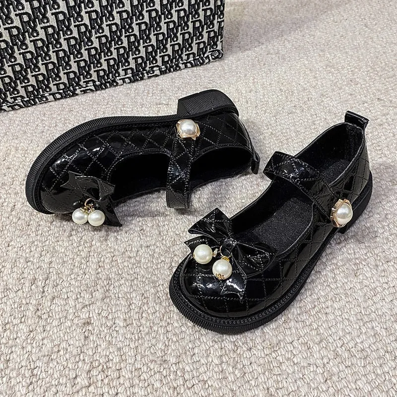 Amozae  Original Lolita shoes Japanese sweet and cute JK single shoes bow small leather shoes thick-soled 3CM women's shoes