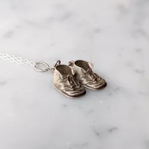 Antique Baby Booties Necklace