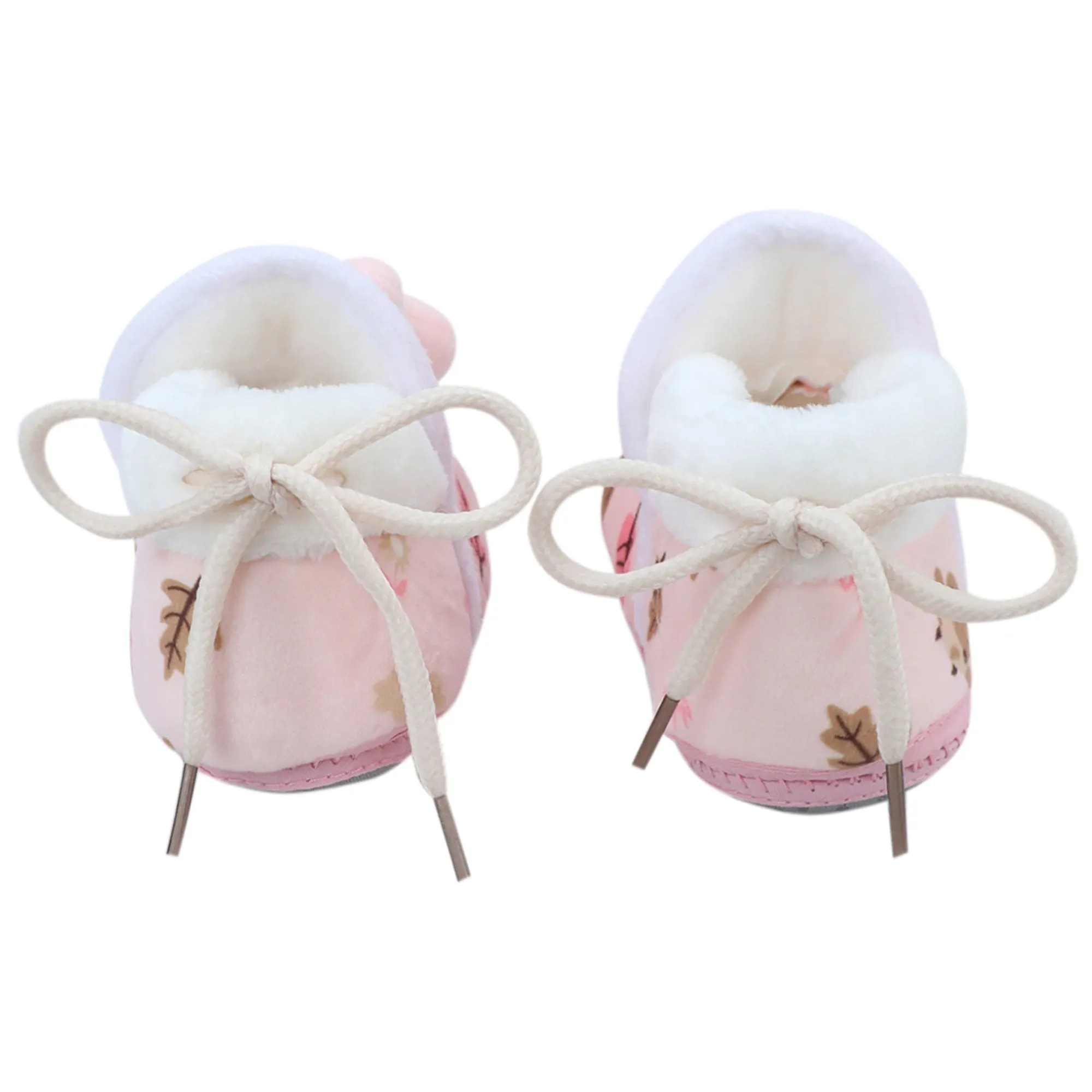 Baby Moo 3D Hunny Bunny Soft Slip-On Anti-Skid Plush Warm Booties - Peach