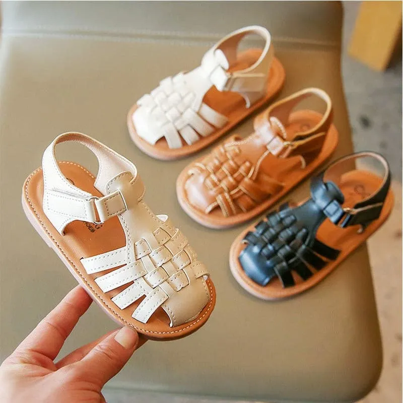 Bindi - Vintage Woven Kids Sandals, Colour - Milk White