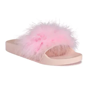 Blush Feather Flat Sliders