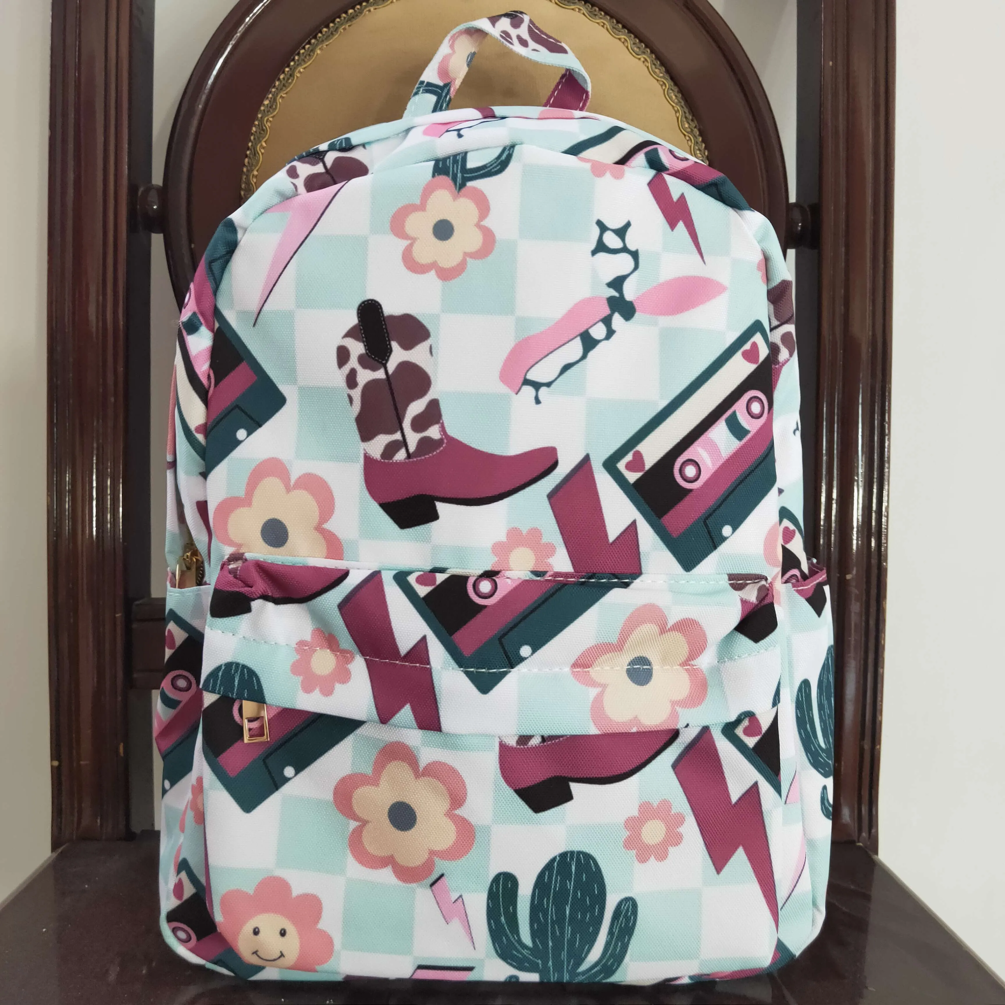 boots cactus backpack floral bag BA0082