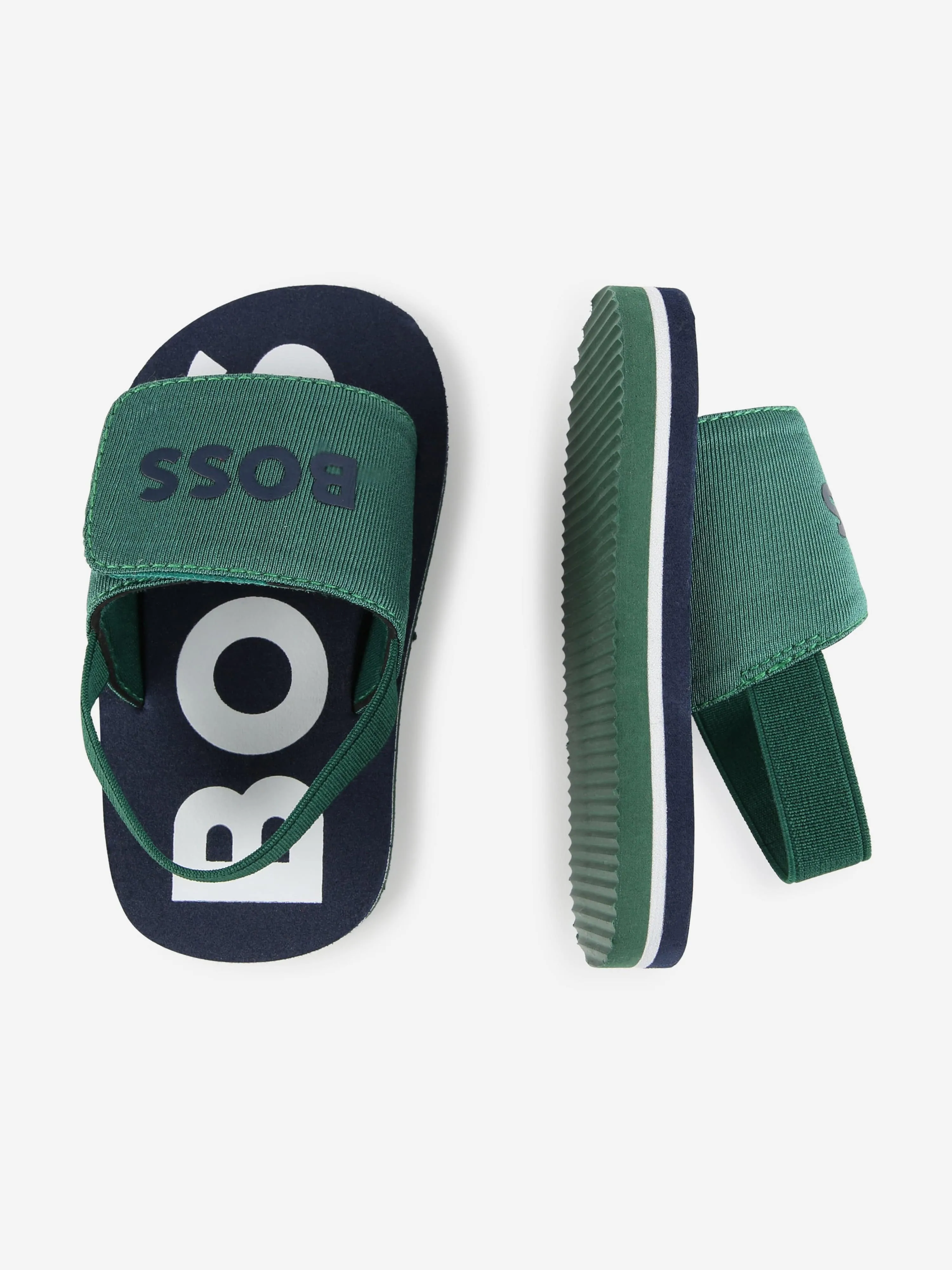 BOSS Boys Logo Sandals in Green