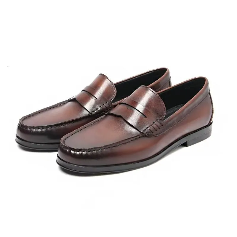 CrocExo Genuine Leather Crocodile Pattern Slip-On Loafers