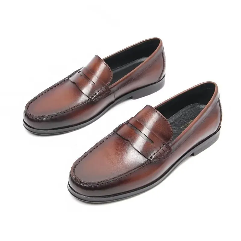 CrocExo Genuine Leather Crocodile Pattern Slip-On Loafers