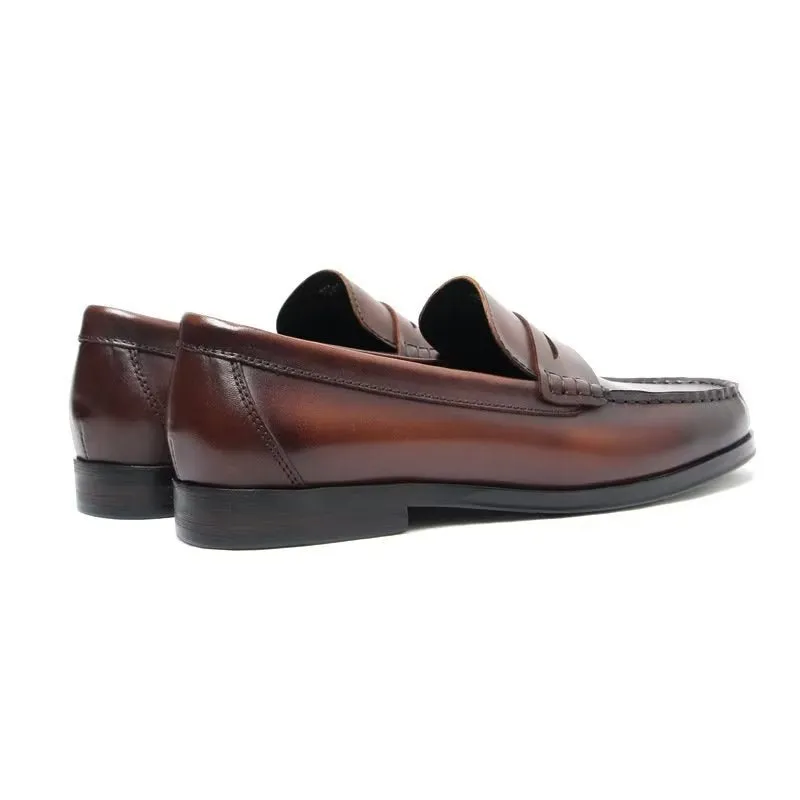 CrocExo Genuine Leather Crocodile Pattern Slip-On Loafers