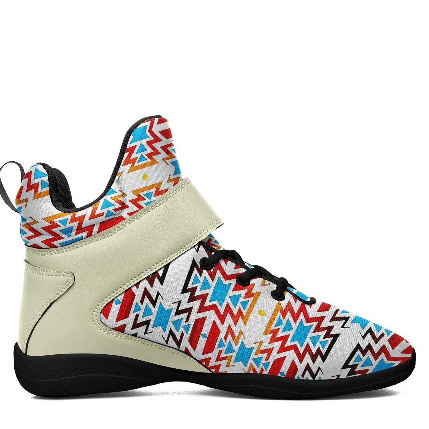 Fire Colors and Sky Ipottaa Basketball / Sport High Top Shoes - Black Sole