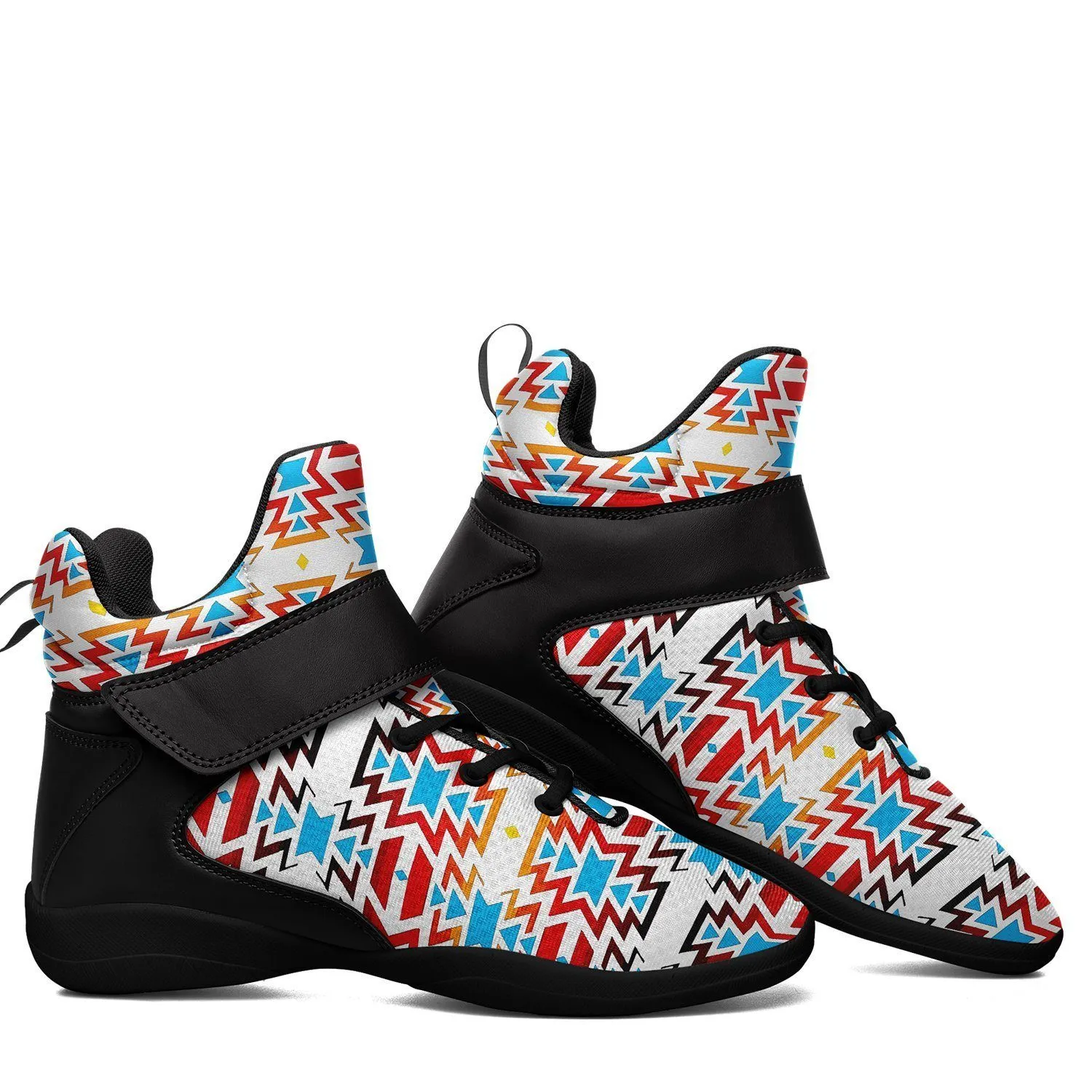 Fire Colors and Sky Ipottaa Basketball / Sport High Top Shoes - Black Sole