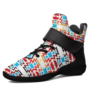 Fire Colors and Sky Ipottaa Basketball / Sport High Top Shoes - Black Sole