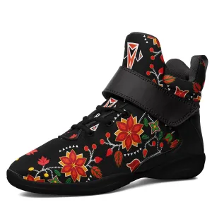 Floral Beadwork Six Bands Ipottaa Basketball / Sport High Top Shoes - Black Sole