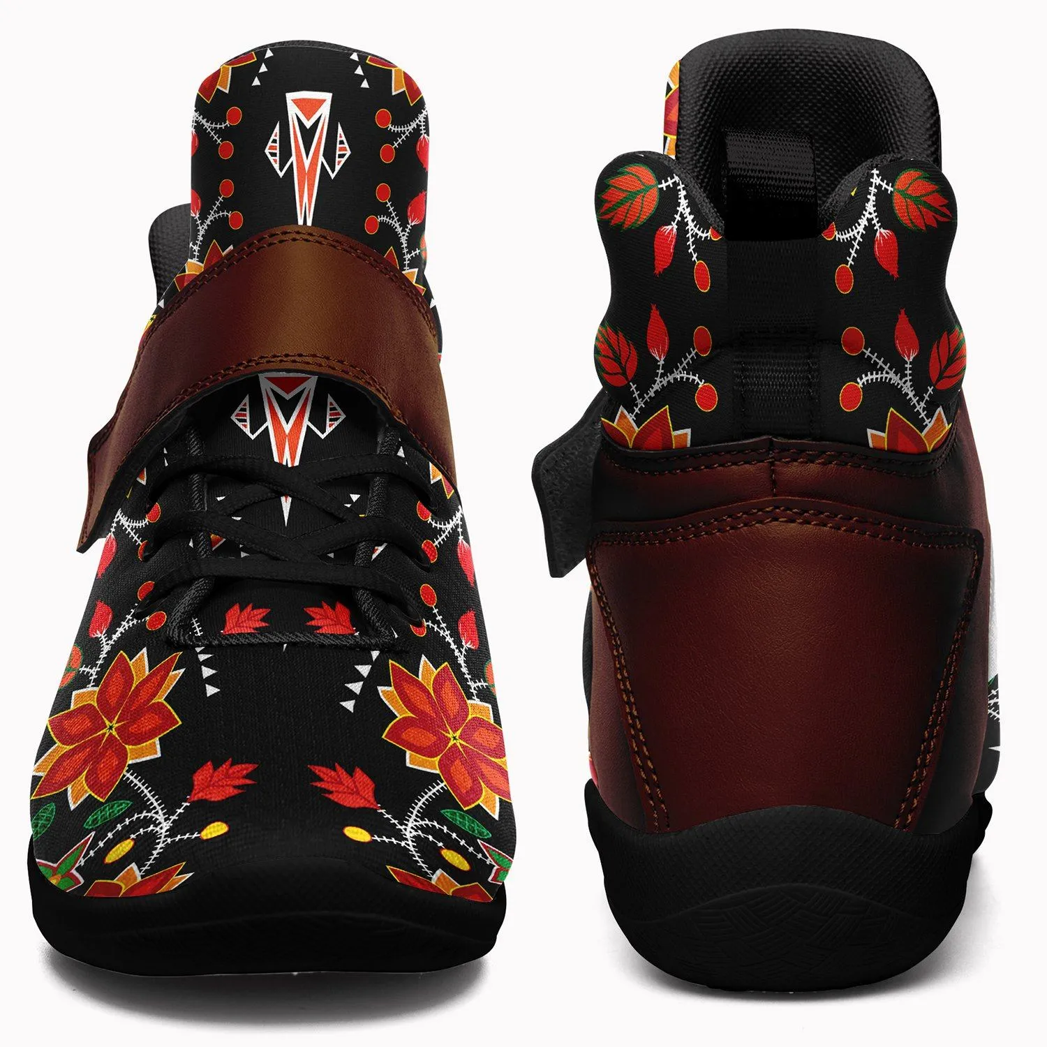 Floral Beadwork Six Bands Ipottaa Basketball / Sport High Top Shoes