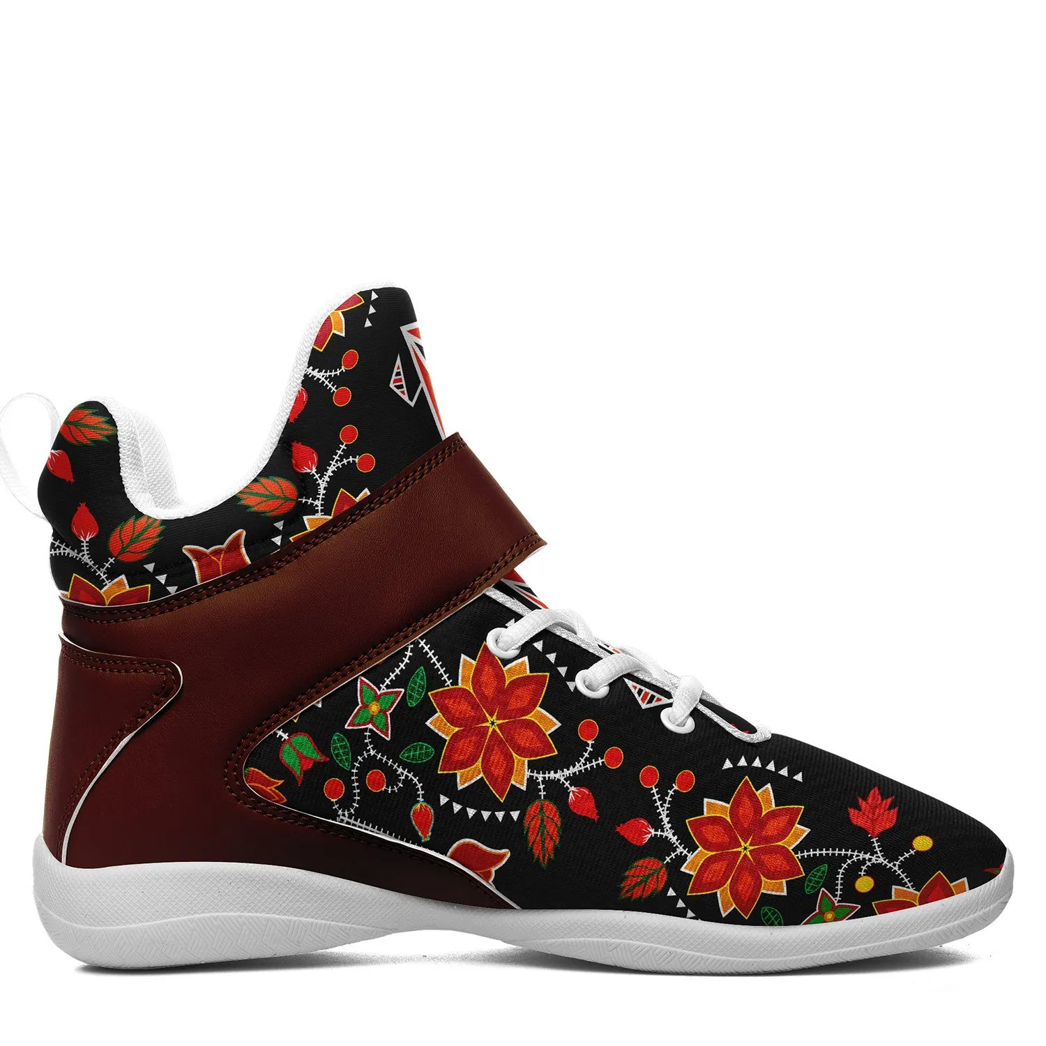 Floral Beadwork Six Bands Ipottaa Basketball / Sport High Top Shoes