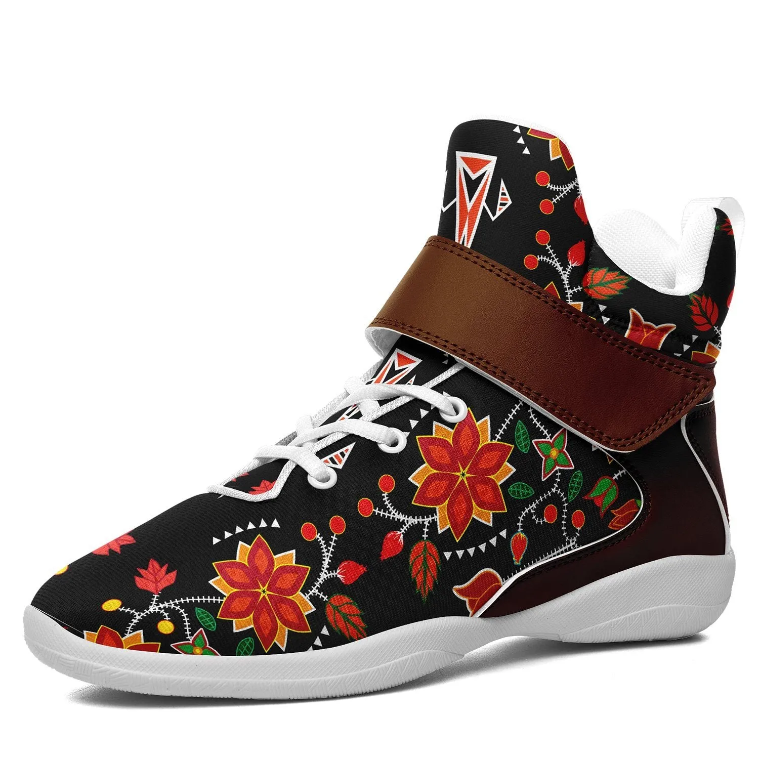 Floral Beadwork Six Bands Ipottaa Basketball / Sport High Top Shoes