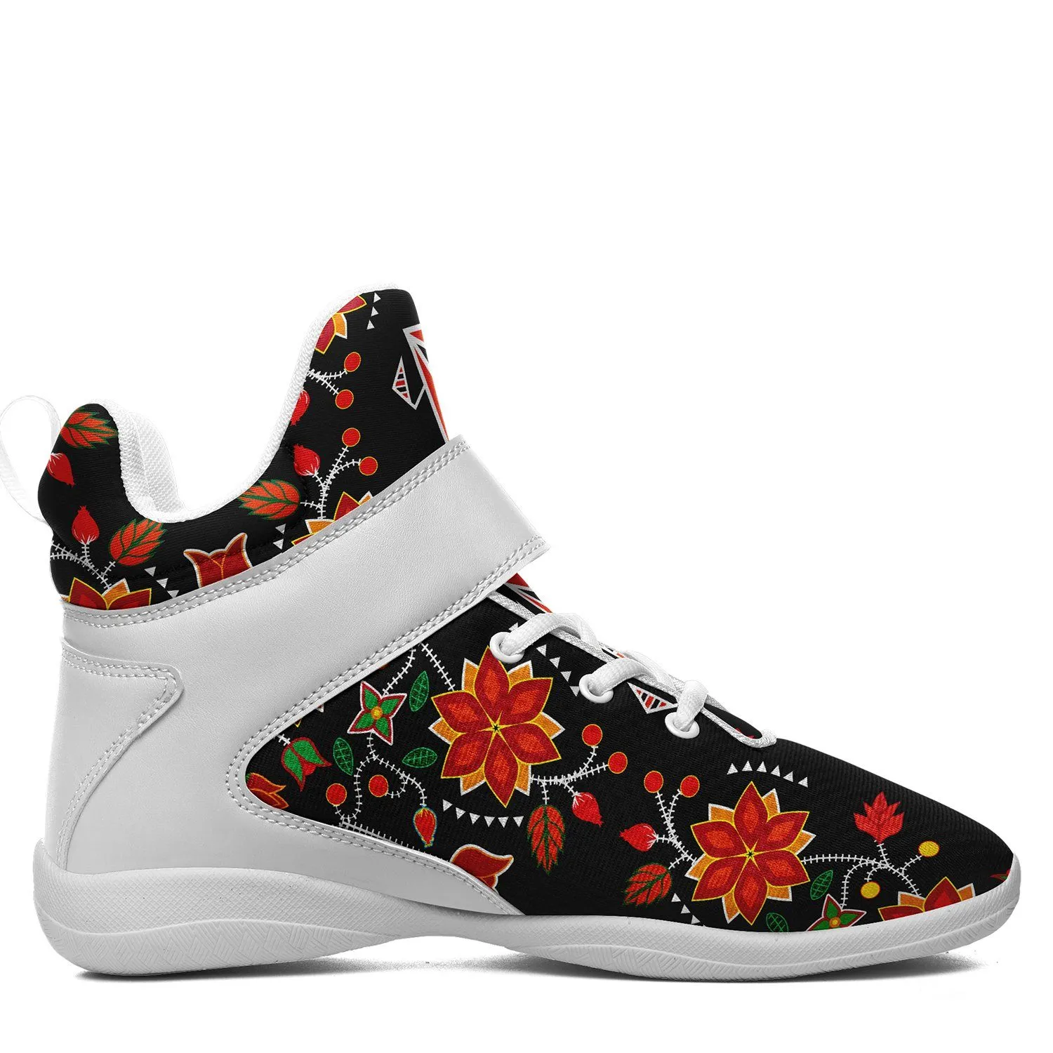 Floral Beadwork Six Bands Ipottaa Basketball / Sport High Top Shoes