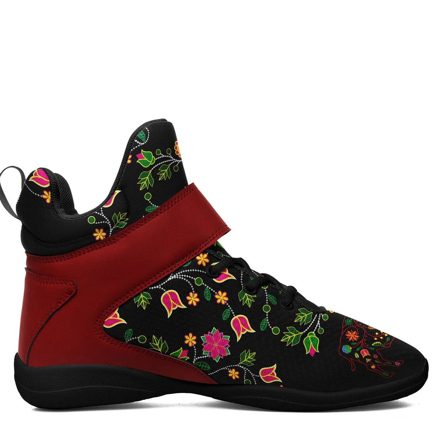 Floral Buffalo Ipottaa Basketball / Sport High Top Shoes - Black Sole