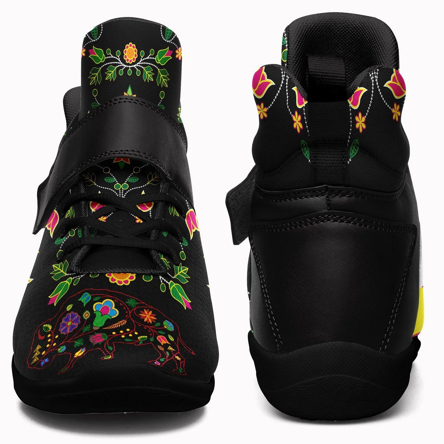 Floral Buffalo Ipottaa Basketball / Sport High Top Shoes - Black Sole