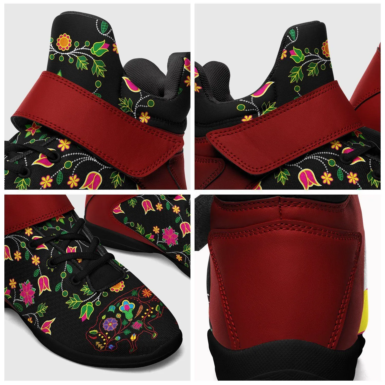 Floral Buffalo Ipottaa Basketball / Sport High Top Shoes - Black Sole