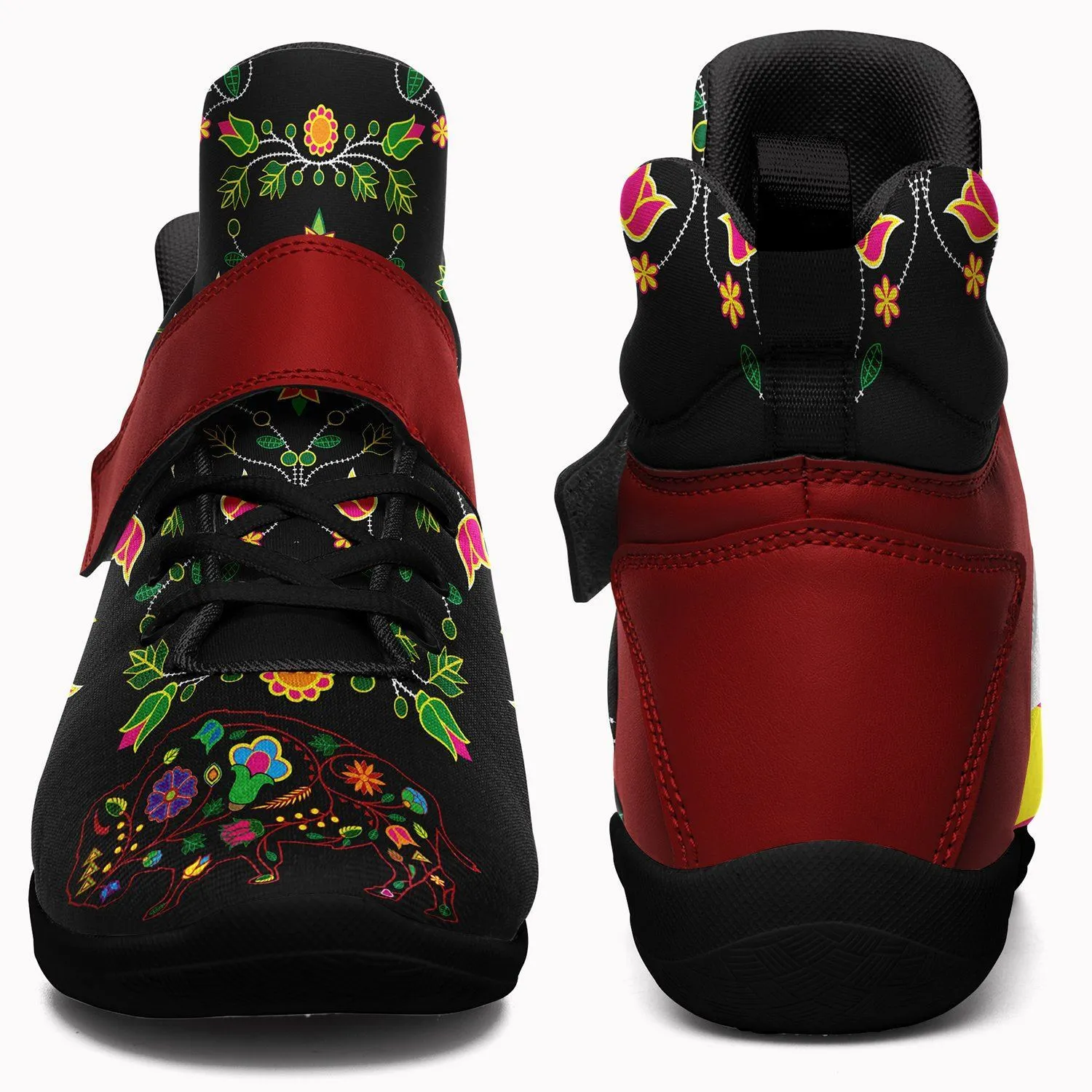 Floral Buffalo Ipottaa Basketball / Sport High Top Shoes - Black Sole