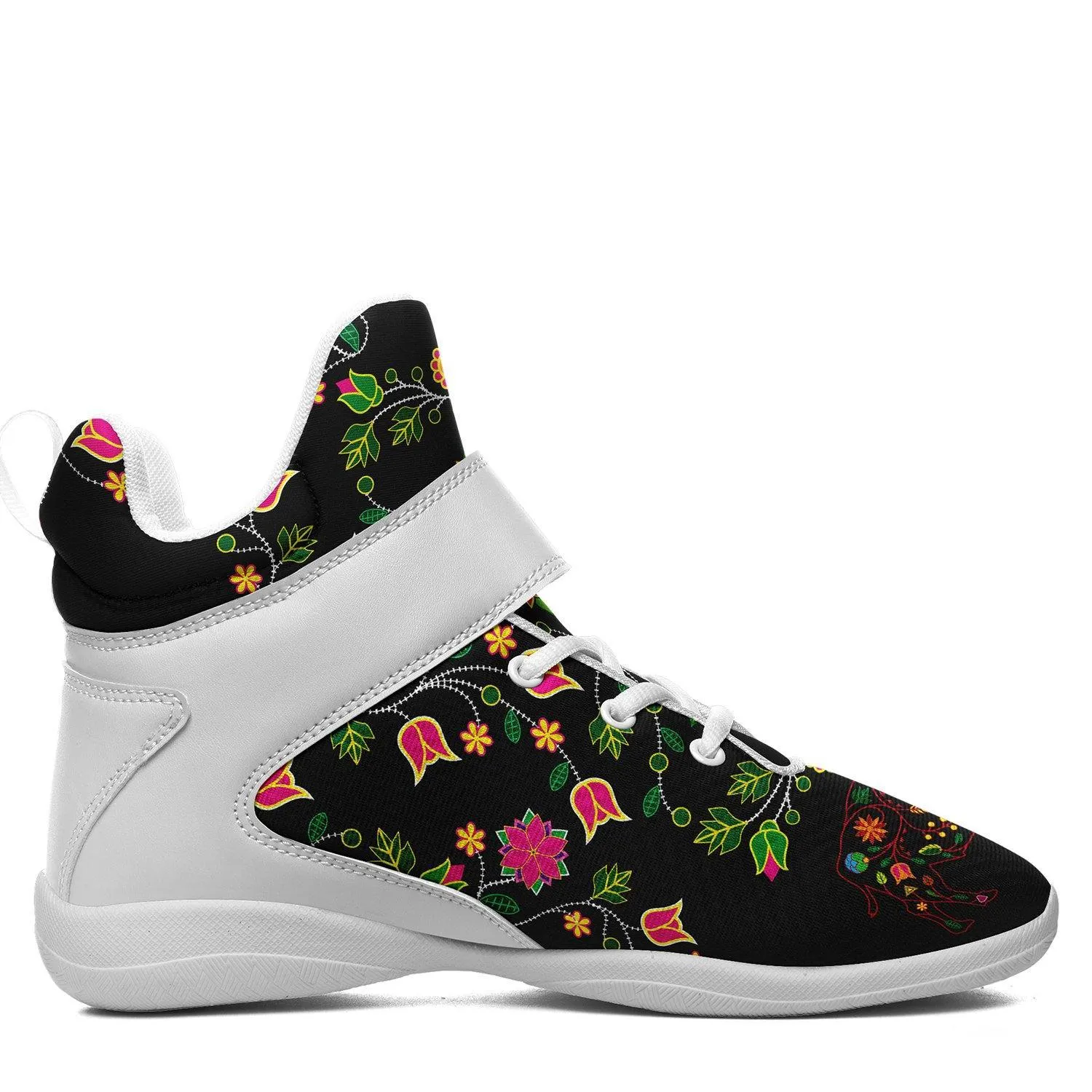 Floral Buffalo Ipottaa Basketball / Sport High Top Shoes - White Sole