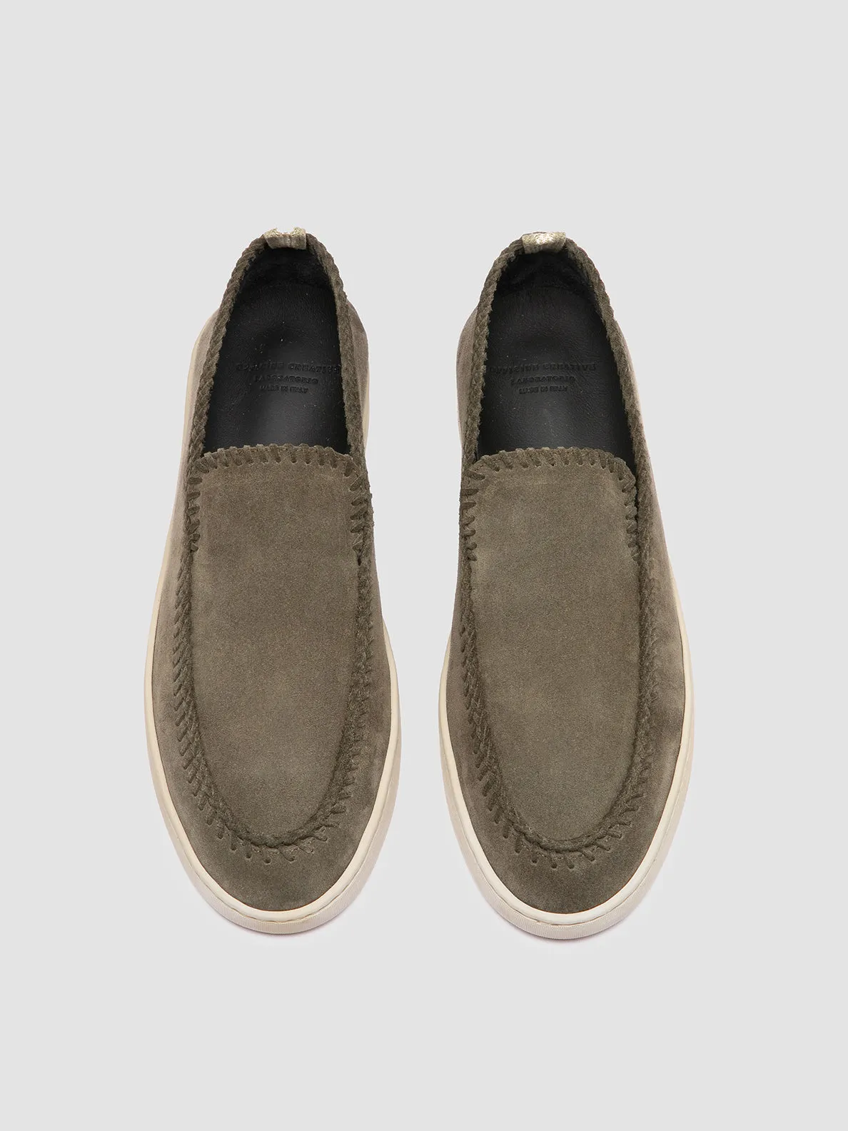 HERBIE 011 - Green Suede Penny Loafers