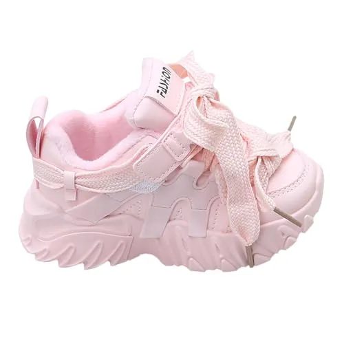 Hopscotch Girls PU Text Print Athletic Shoes in Pink Color, UK: 1.5 (TZR-4581977)