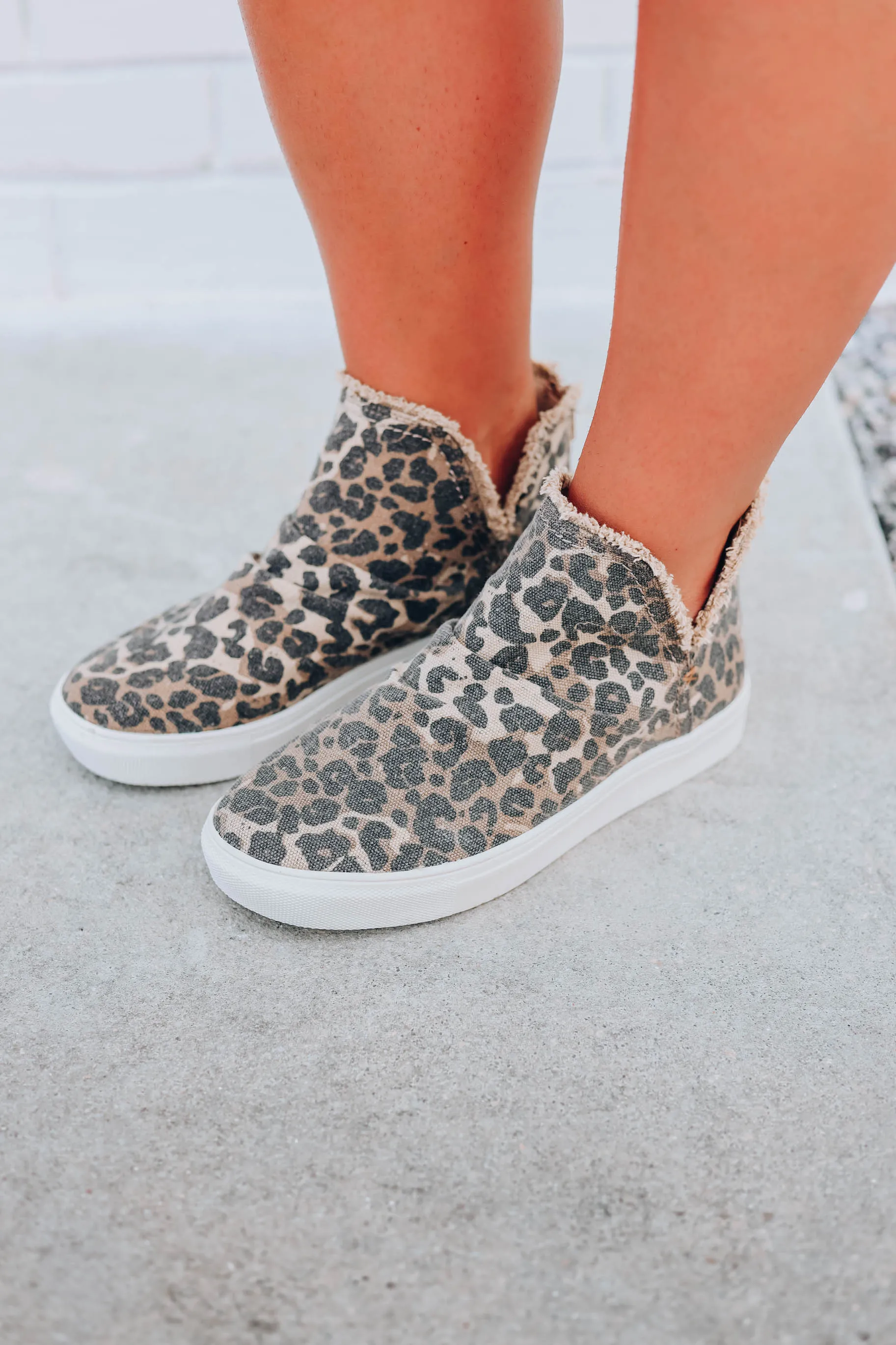 Josie Slouch Ankle Sneakers - Leopard