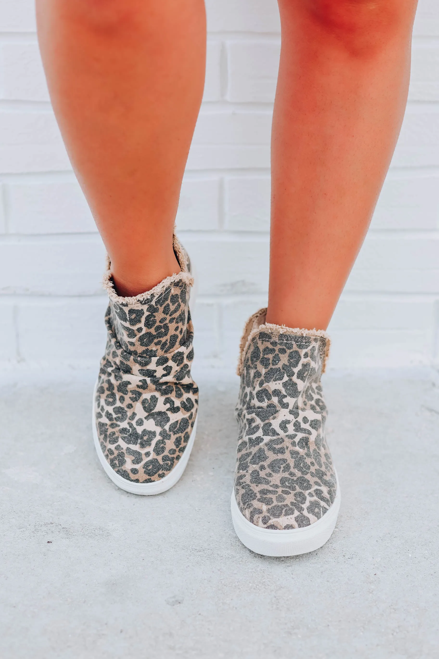 Josie Slouch Ankle Sneakers - Leopard