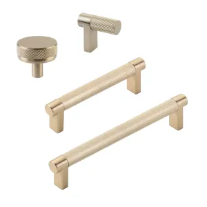 Knurled Champagne Bronze Cabinet Knobs and Drawer Pulls