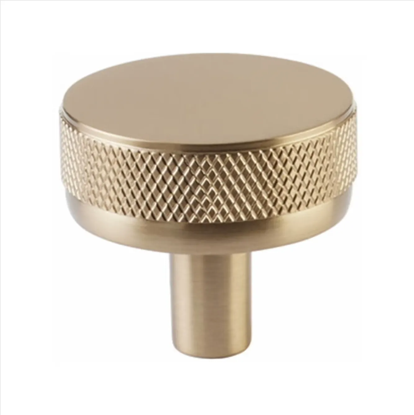 Knurled Champagne Bronze Cabinet Knobs and Drawer Pulls