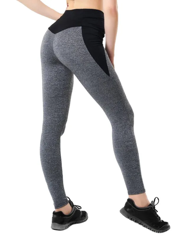 Ladies Stitching Hip Lifting High Waist Sweatpants Yoga Pants