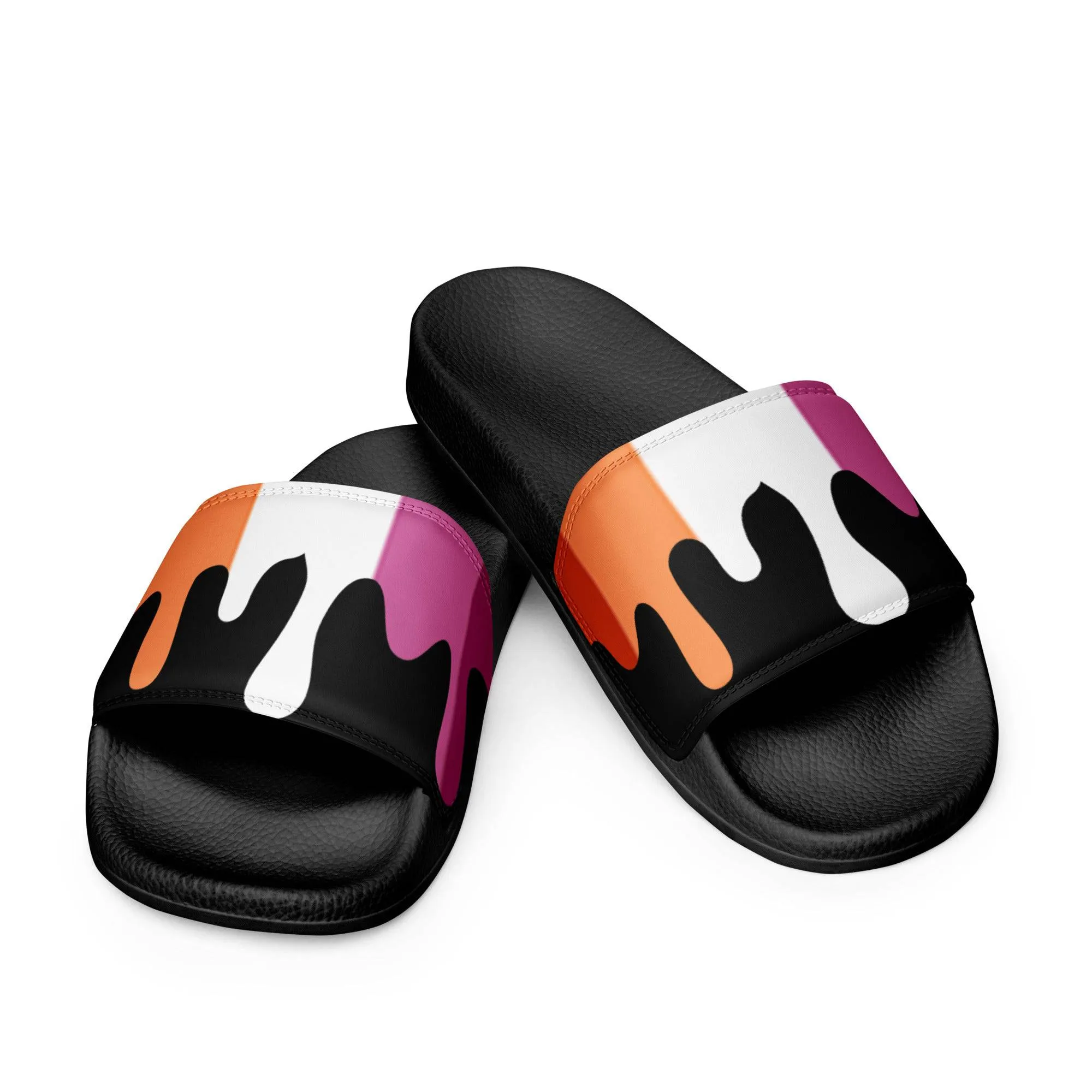 Lesbian Melting Pride Flag Women's Size slides