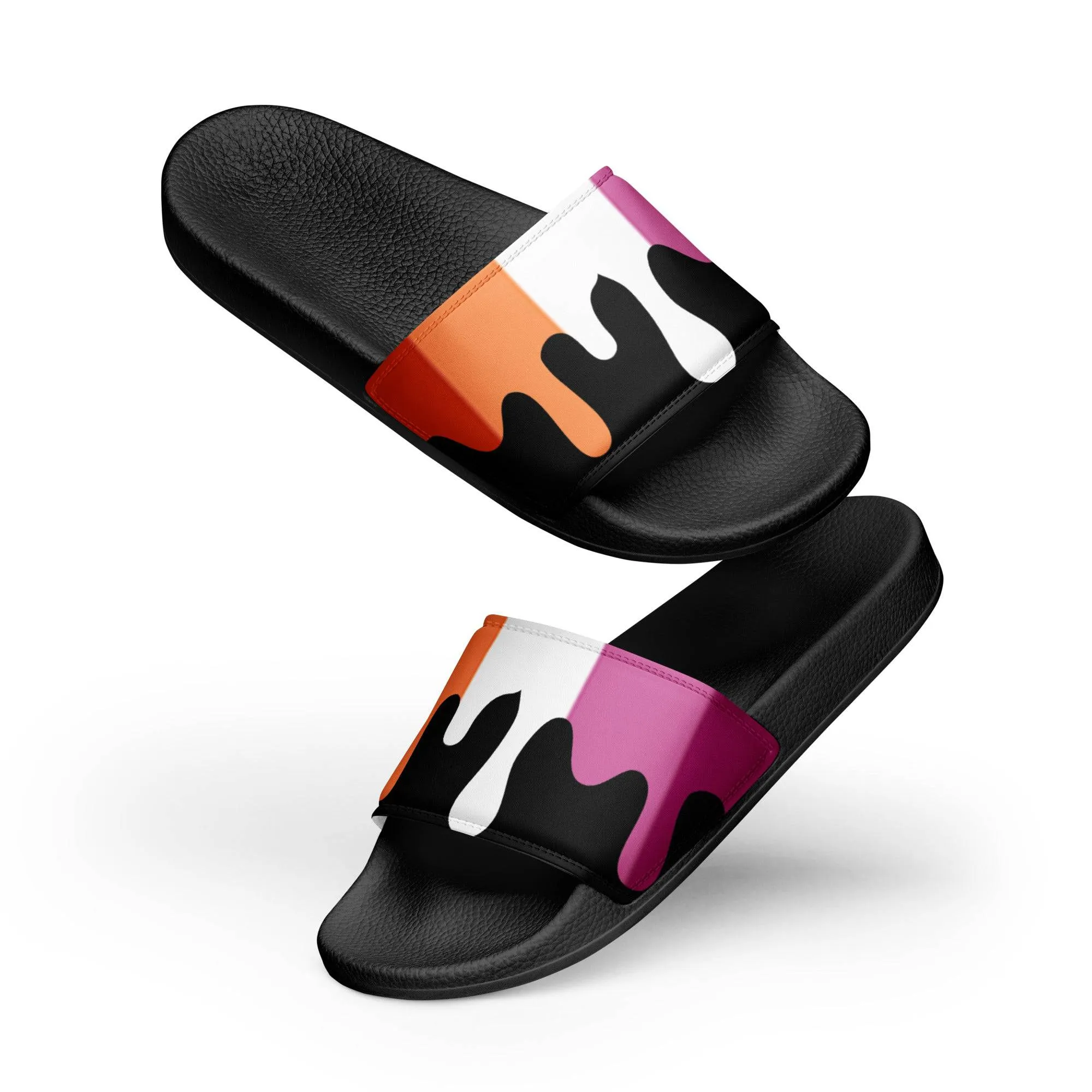 Lesbian Melting Pride Flag Women's Size slides