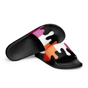 Lesbian Melting Pride Flag Women's Size slides