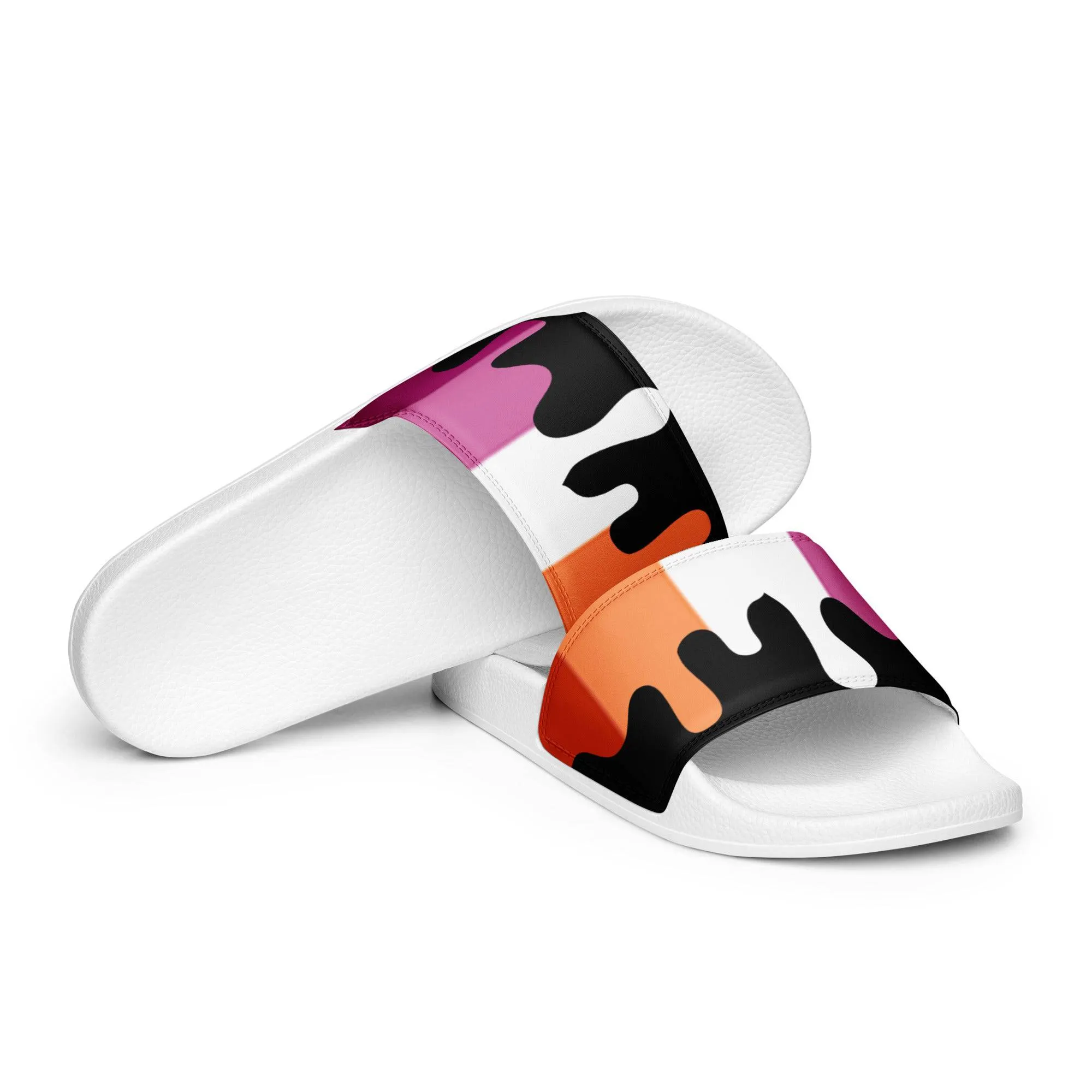 Lesbian Melting Pride Flag Women's Size slides