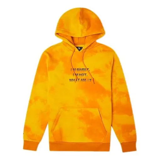 Men's Converse Tie Dye Gradient Casual Sports Pullover Yellow Sweatshirt