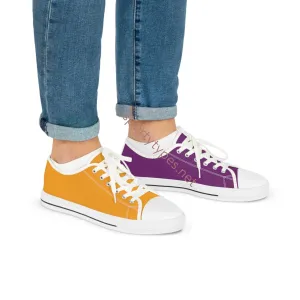 Men's Orange & Purple Mismatched Low Top Sneakers