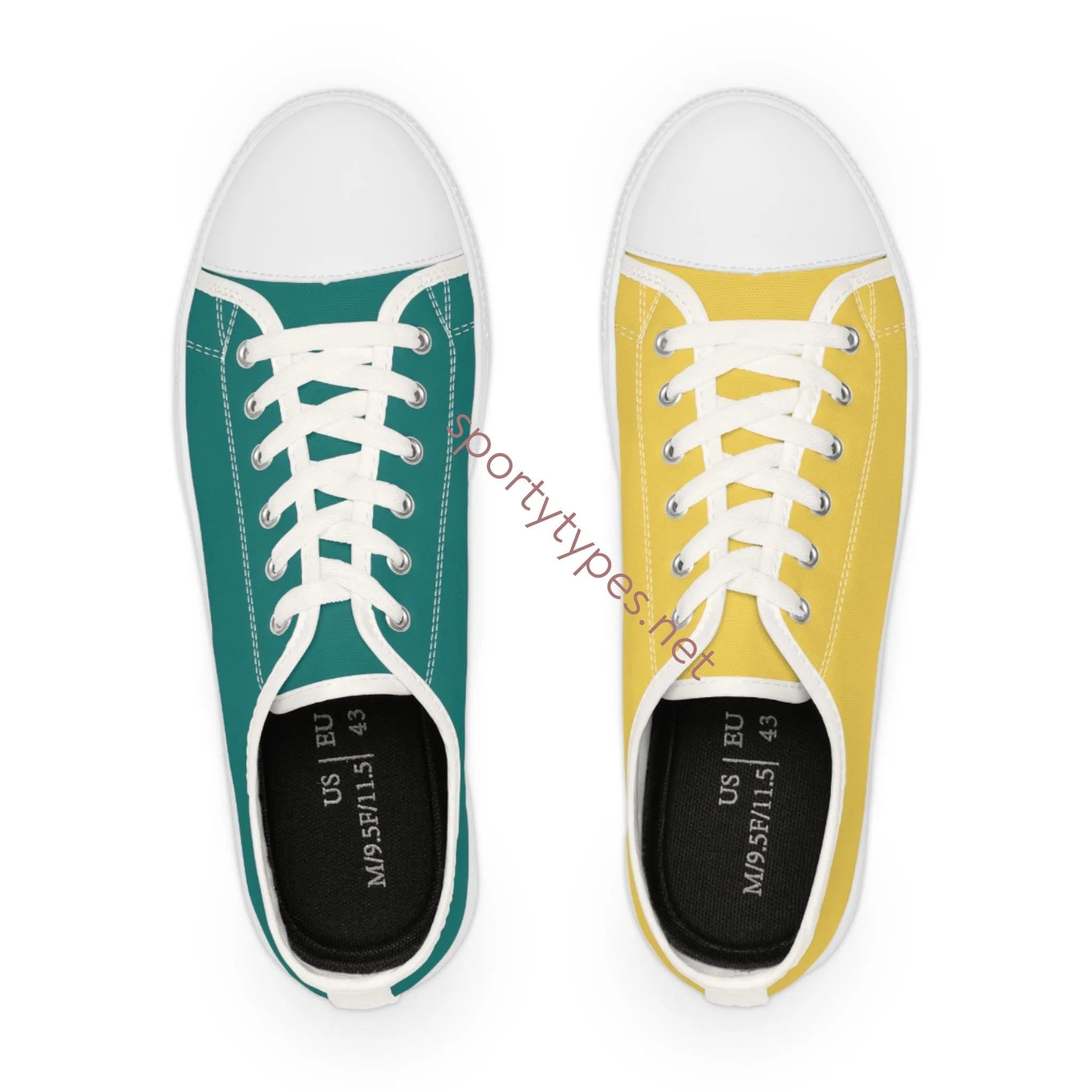 Men's Teal & Mustard Low Top Sneakers