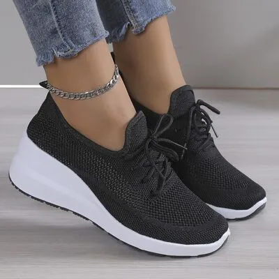 Mesh Breathable Platform Athletic Shoes