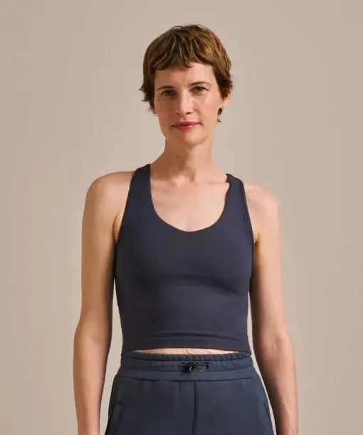 Navy Longer Enduro Crop Top