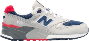 New Balance 999 sneakers, grey/blue/pink