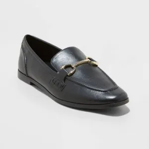 New - Women's Laurel Wide Width Loafer Flats - A New Day Black 6W