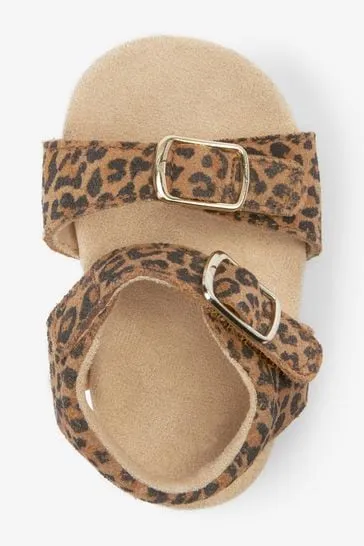 Next Tan Brown Animal Print Adjustable Baby Sandals