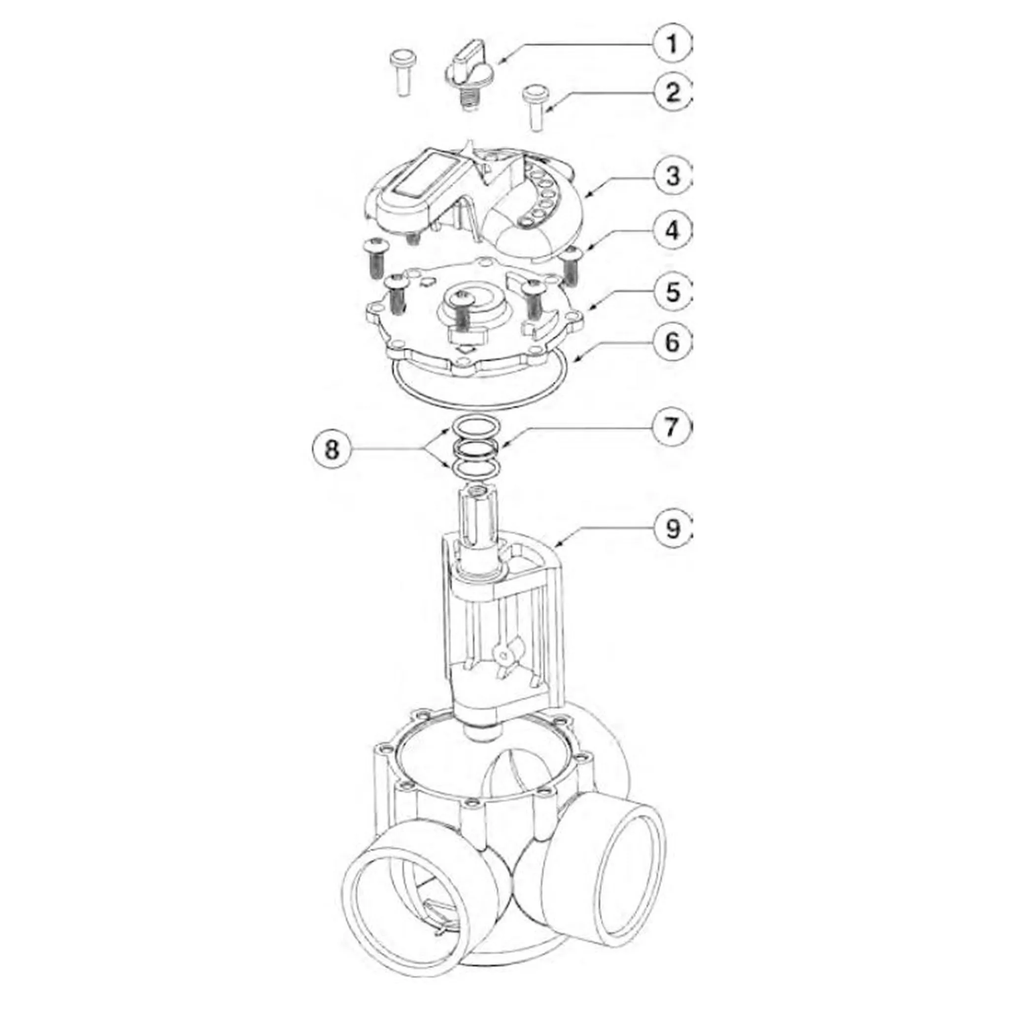 Pentair 3-Port Diverter Valve, CPVC, Positive Seal, 2″-2-1/2″