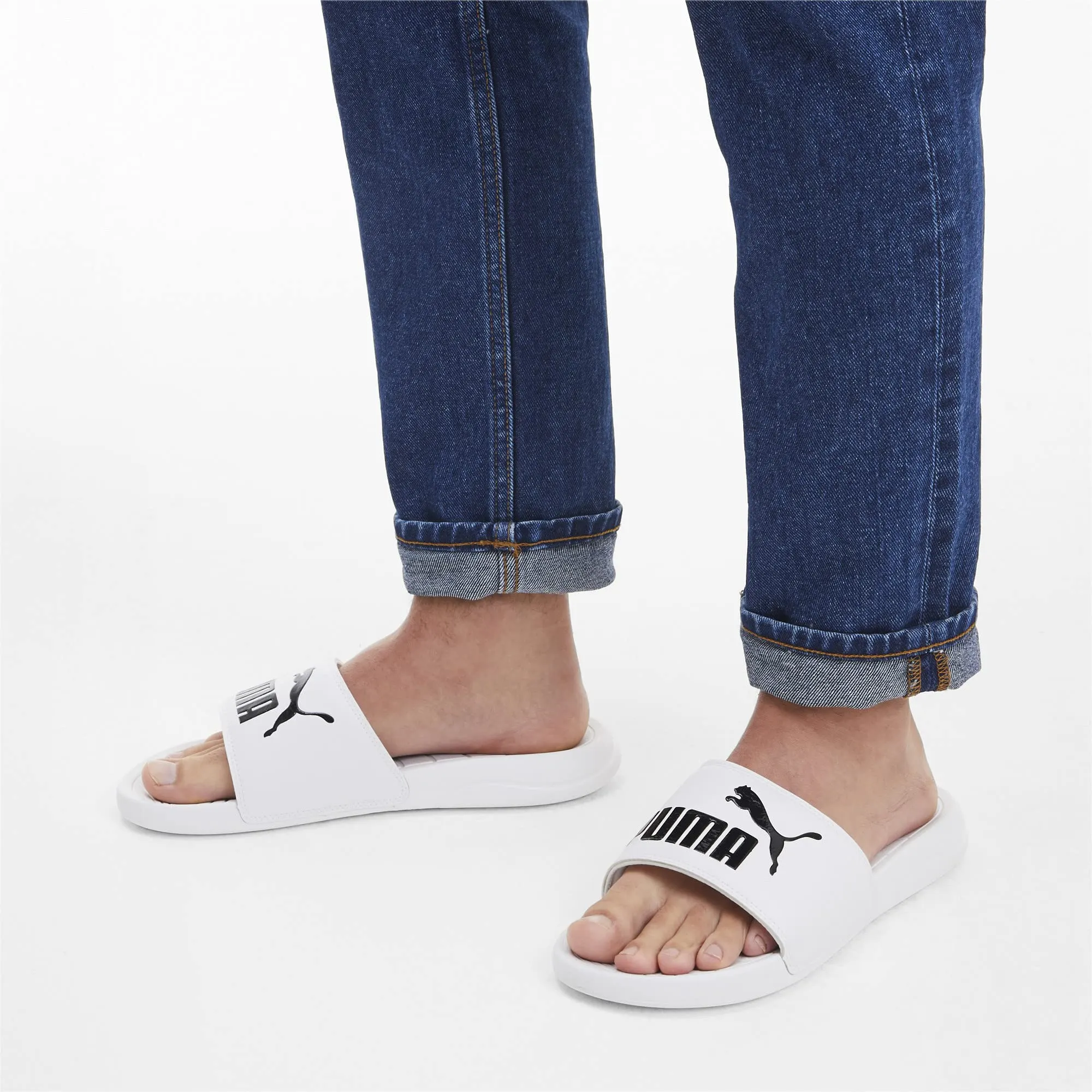 Puma Unisex Adult Popcat 20 White Black Slides-6 Kids UK (37227902)