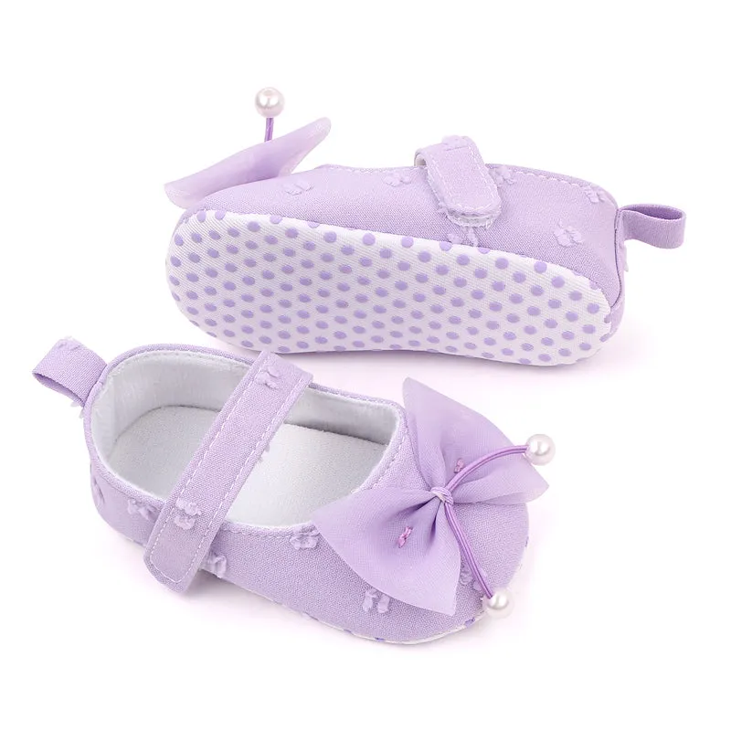 Purple Bow Baby Shoes