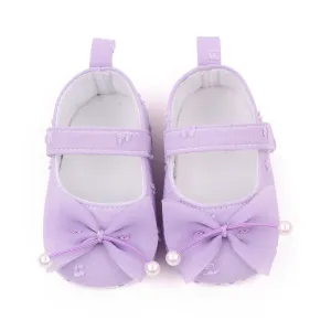 Purple Bow Baby Shoes