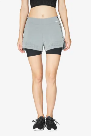 Run Double Short - Grey Marl