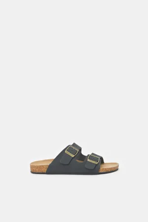 Senior Boys Charcoal Cork Sandals