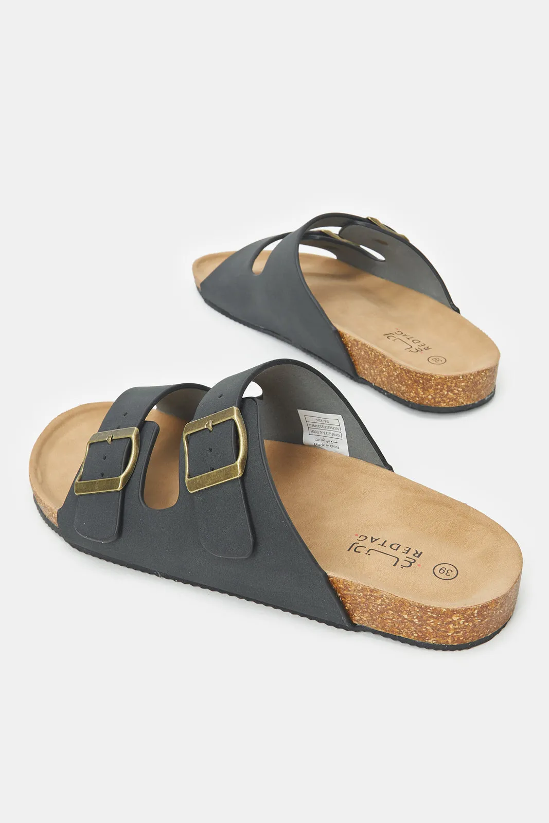 Senior Boys Charcoal Cork Sandals