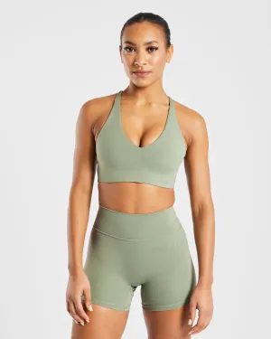 Staple Sports Bra - Olive Green